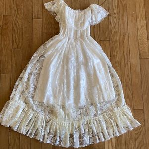 Ivory Lace Victorian Style Girl Dress